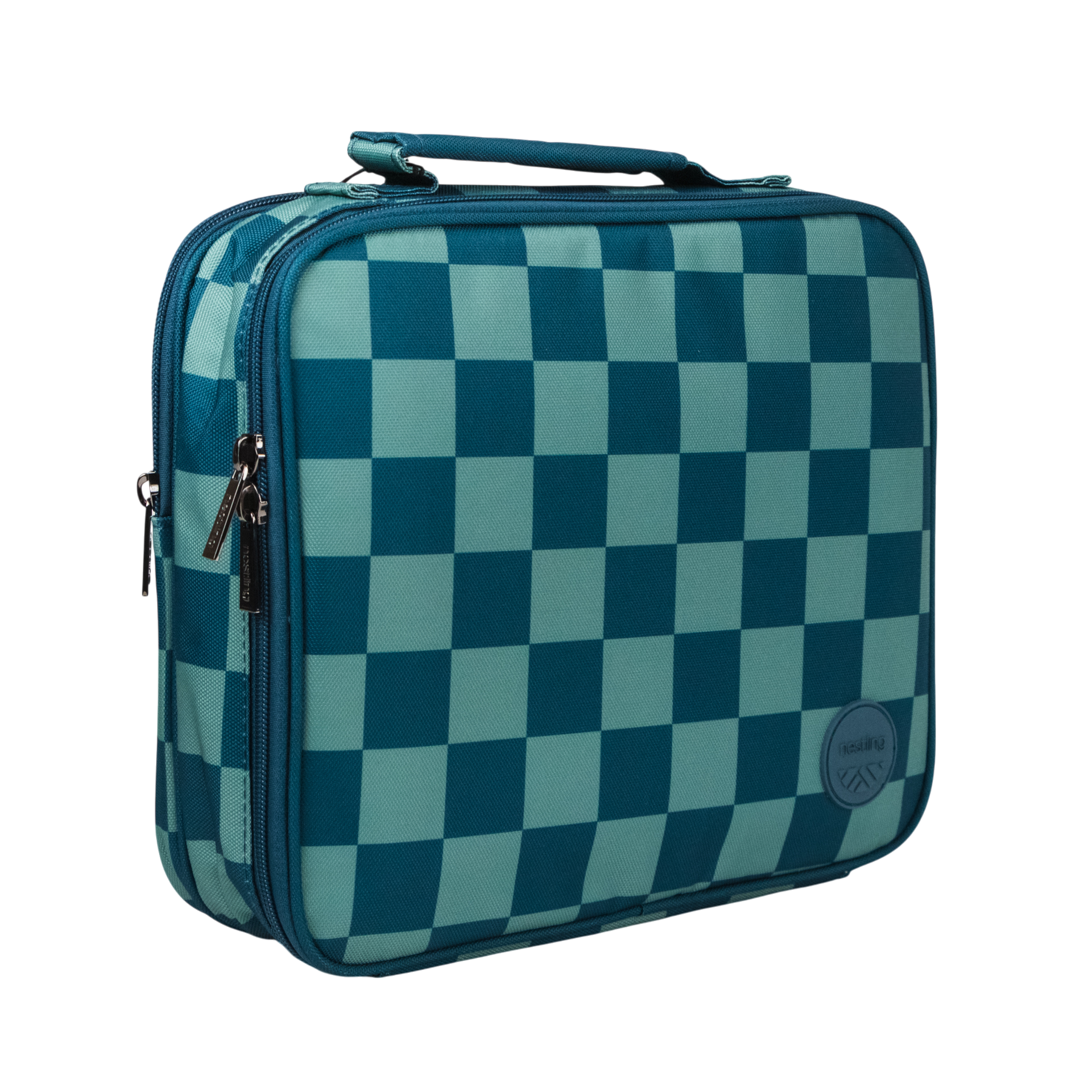 Nestling | Insulated Lunch Bag - Blue & Green Check