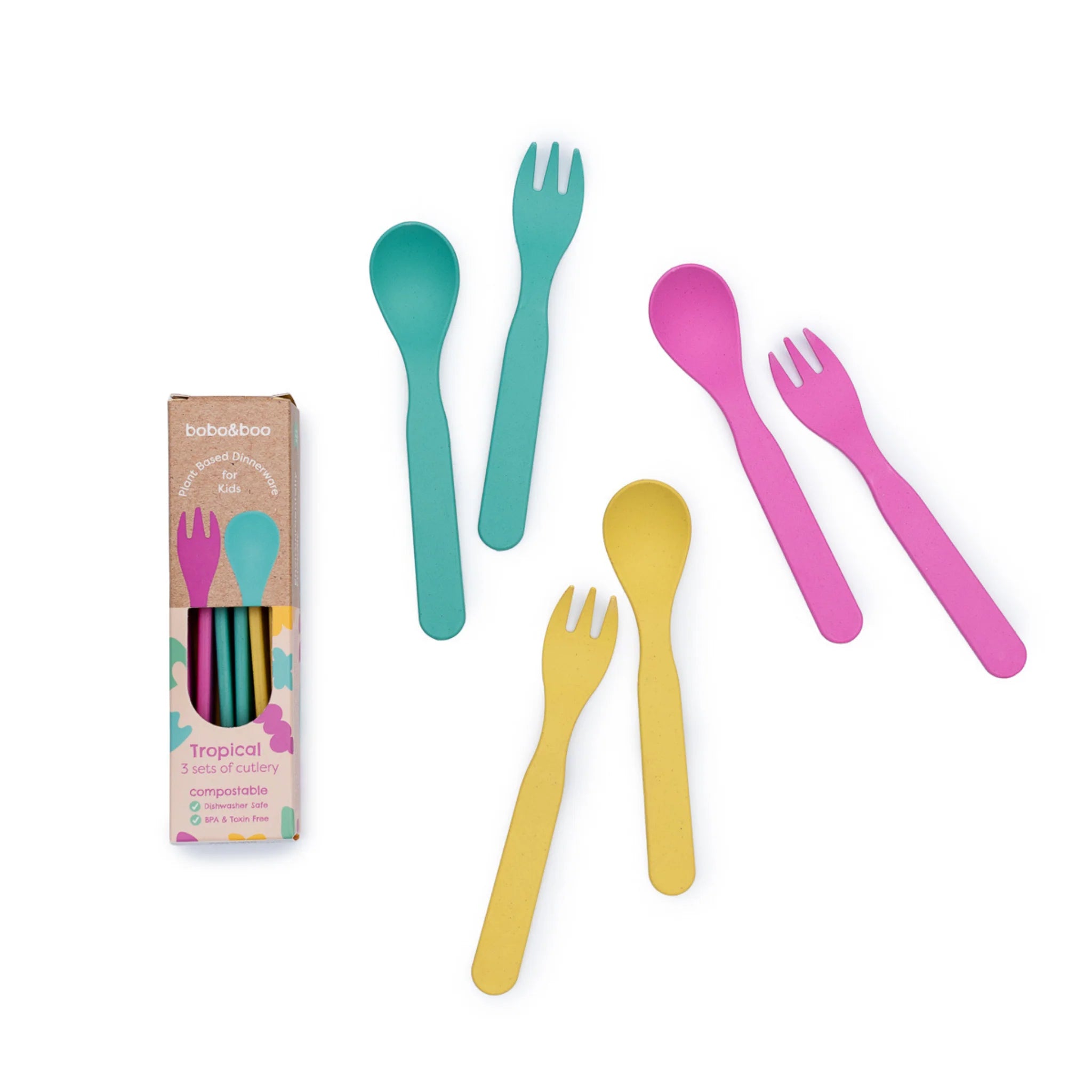 bobo & boo | Plant Based 6pc Cutlery Set - Tropical