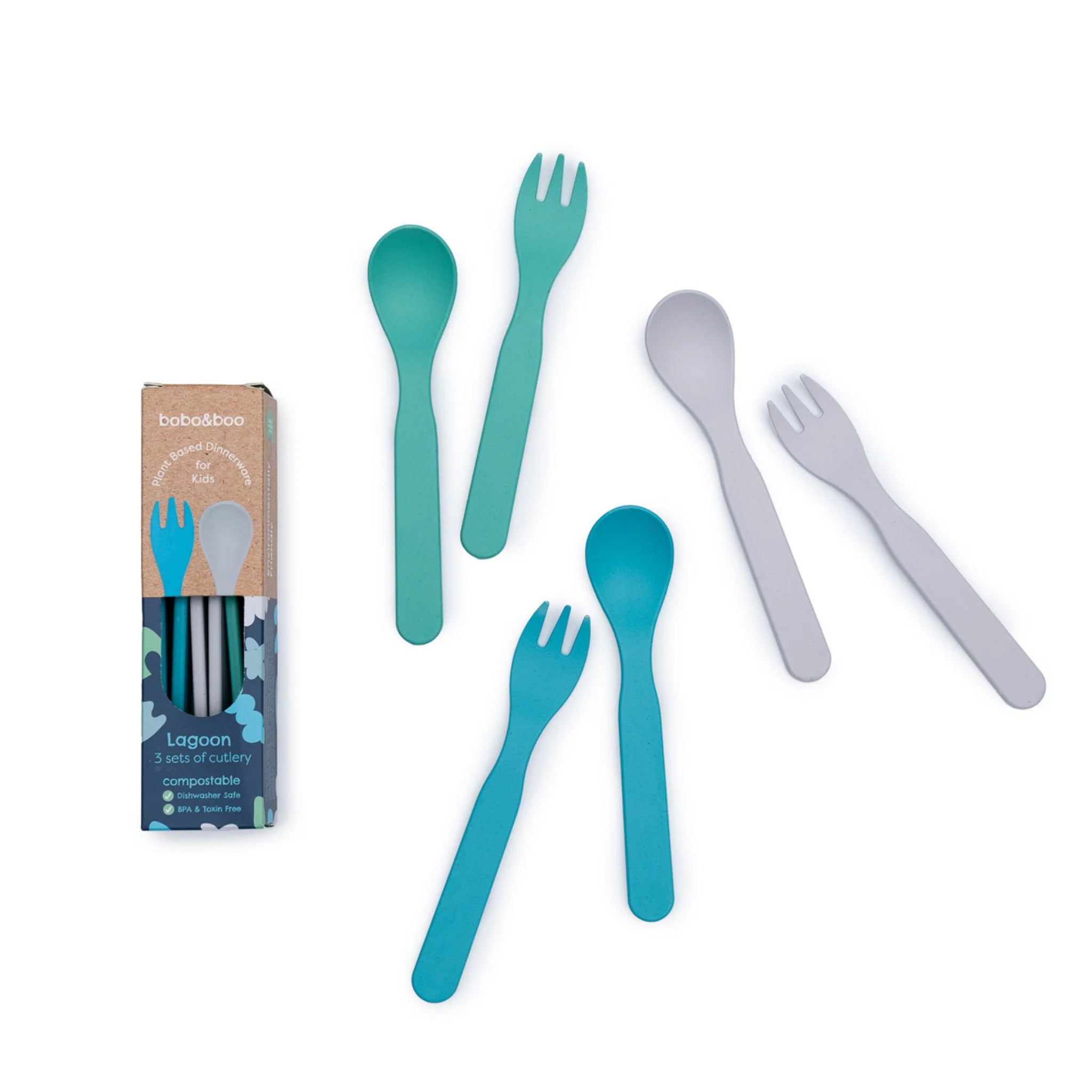 bobo & boo | Plant Based 6pc Cutlery Set - Lagoon