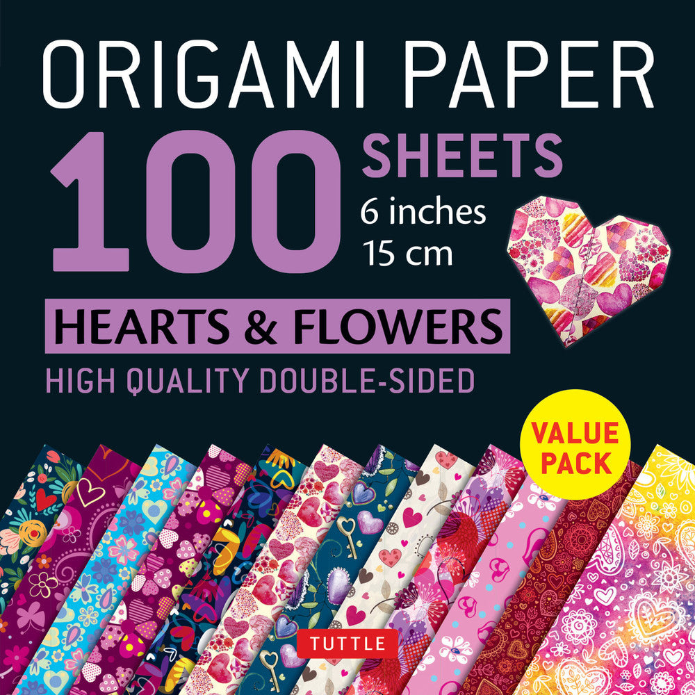 Tuttle | Origami Paper - 100 sheets Hearts & Flowers
