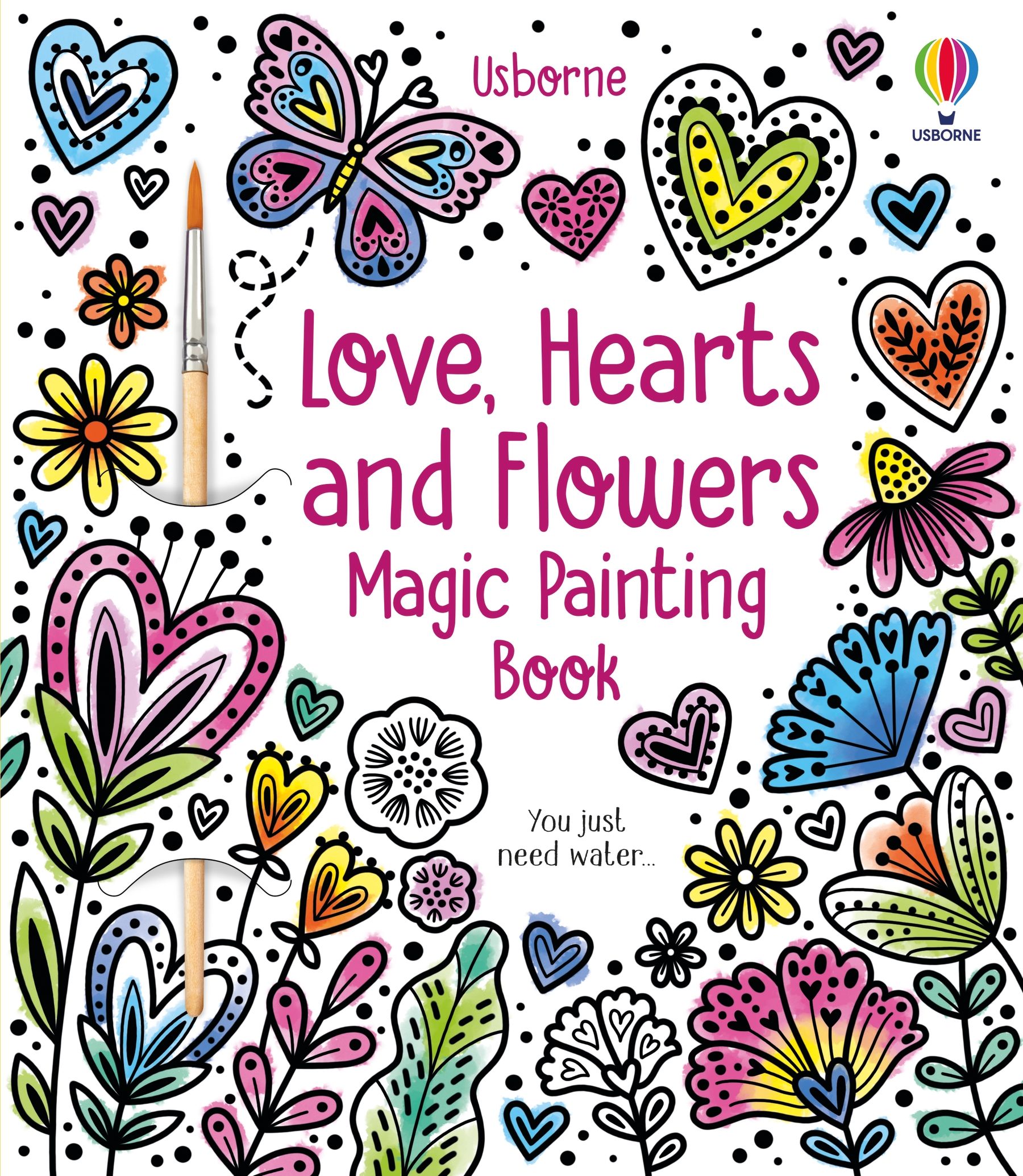 Usborne Books | Magic Painting Book - Love, Hearts and Flowers
