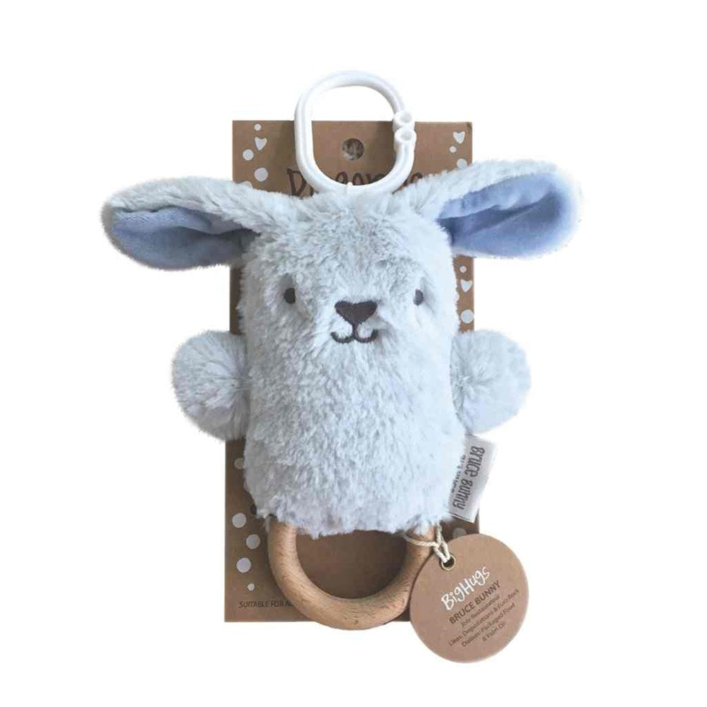 O.B Design | Rattle & Teething Ring - Bruce Bunny (Blue)