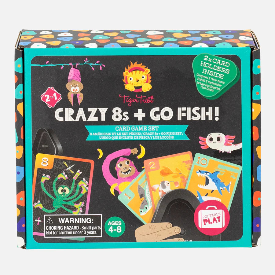 Tiger Tribe | Crazy 8's + Go Fish - Card Game Set