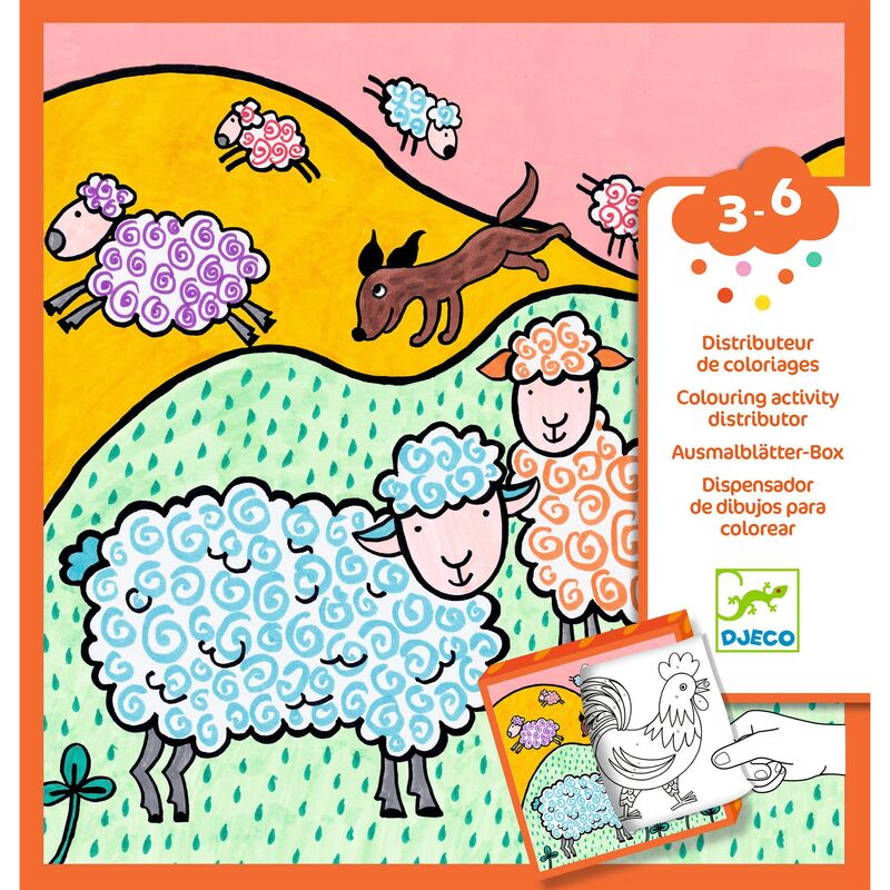 Djeco | Colouring & Game Dispenser - Farm