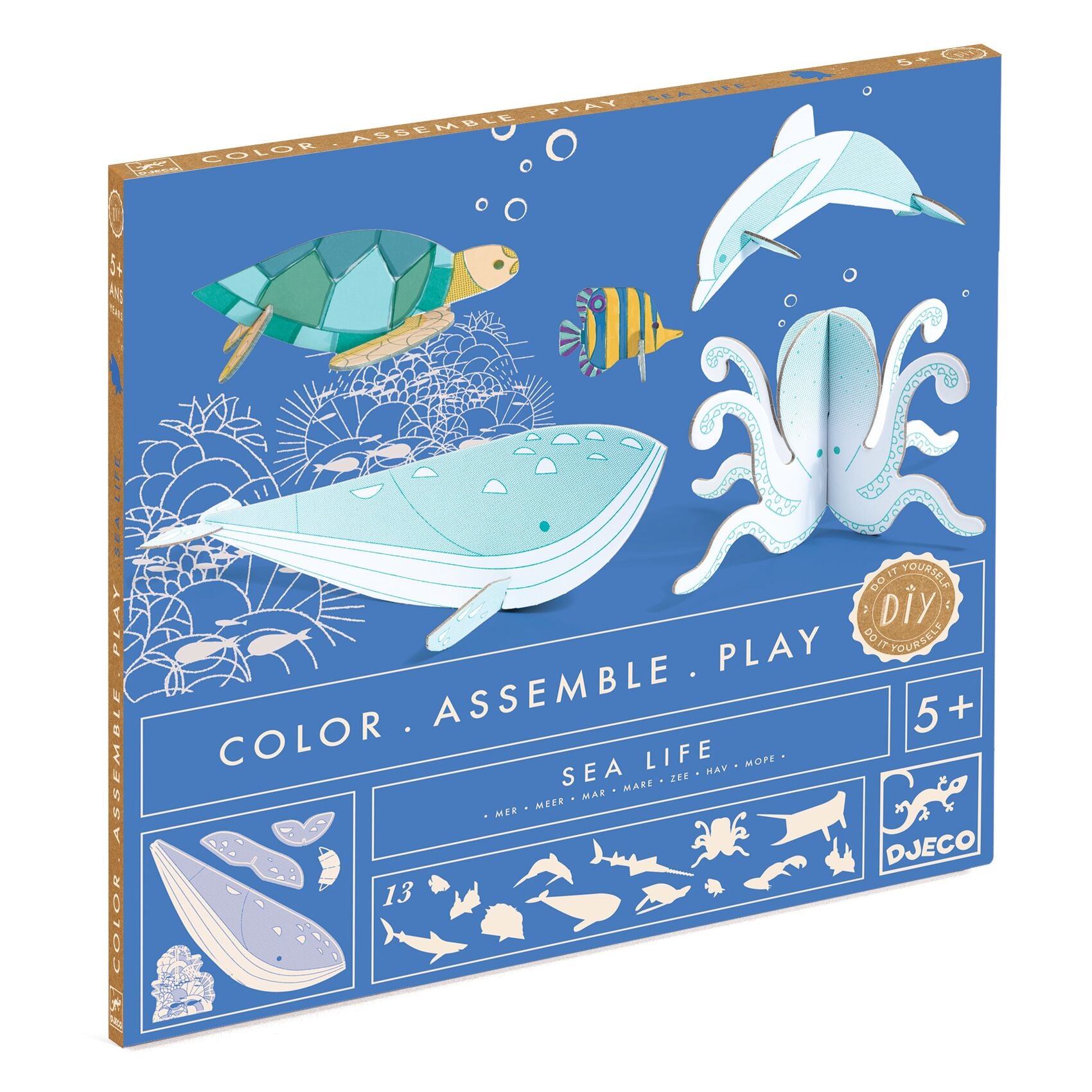 Djeco | Colour, Assemble, Play - Sea Life