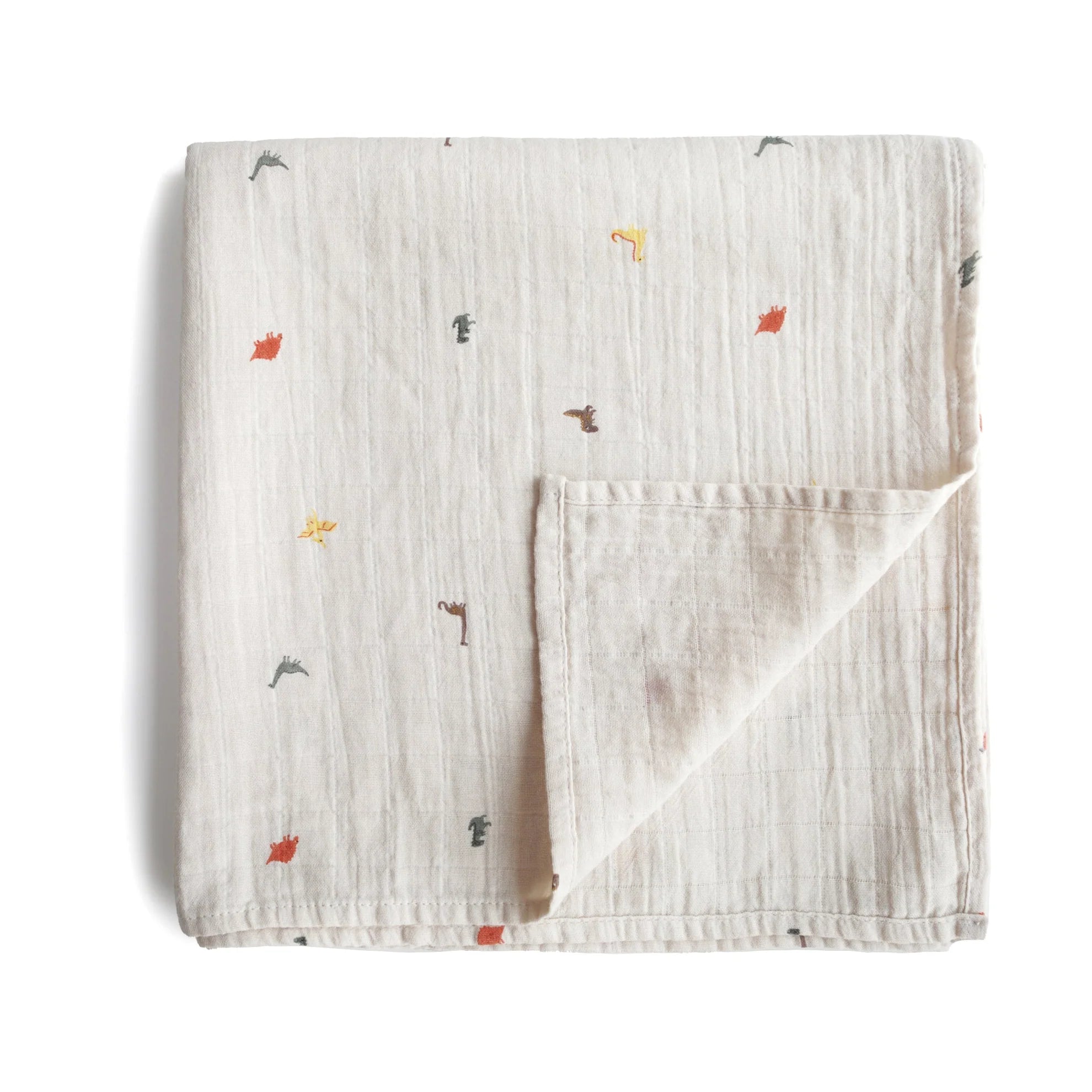 Mushie | Organic Cotton Muslin Swaddle - Dinosaurs