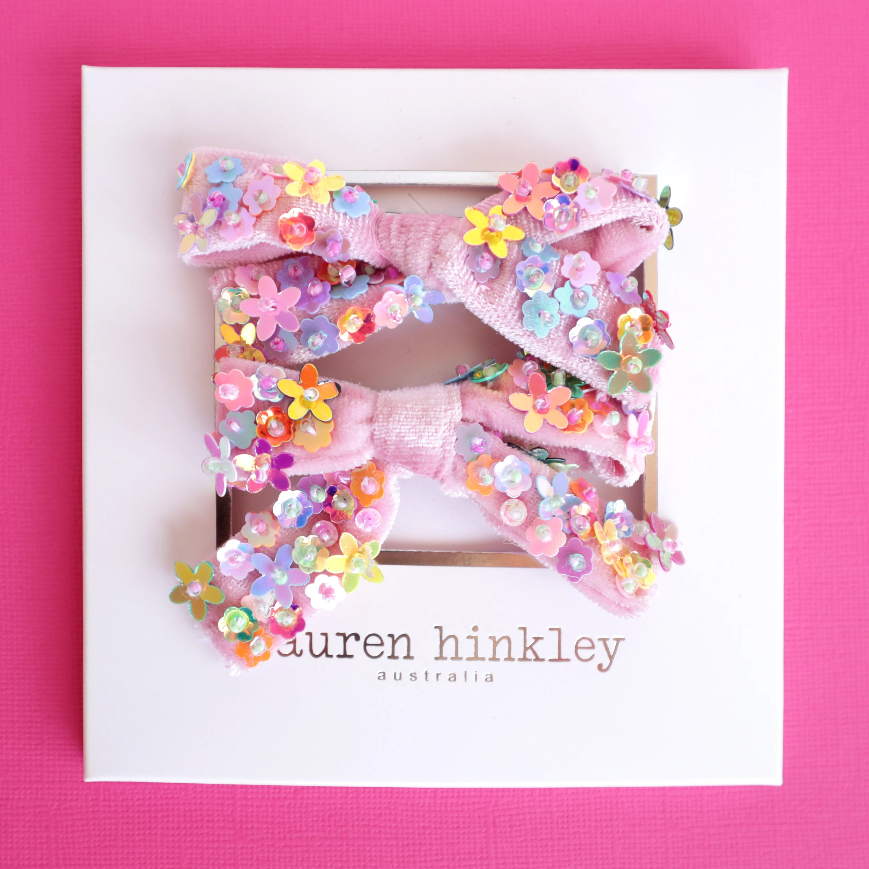 Lauren Hinkley | Floral Sequin Bow Clips