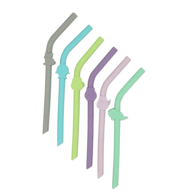 Melii | Silicone Animal Straws 6pk