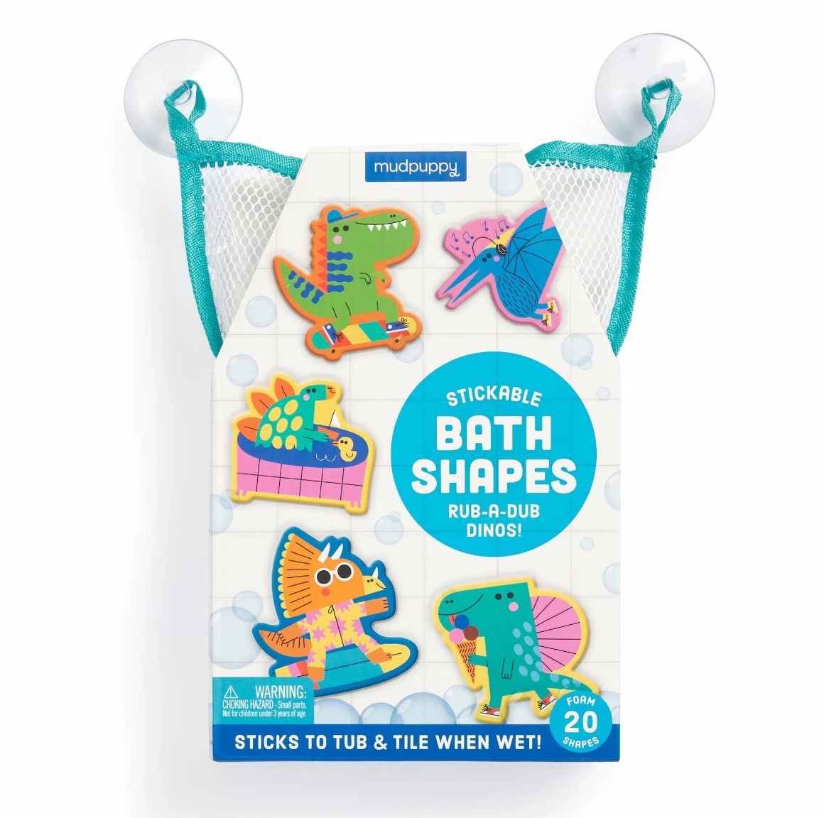 Mud Puppy | Stickable Foam Bath Shapes - Rub-a-Dub Dinos