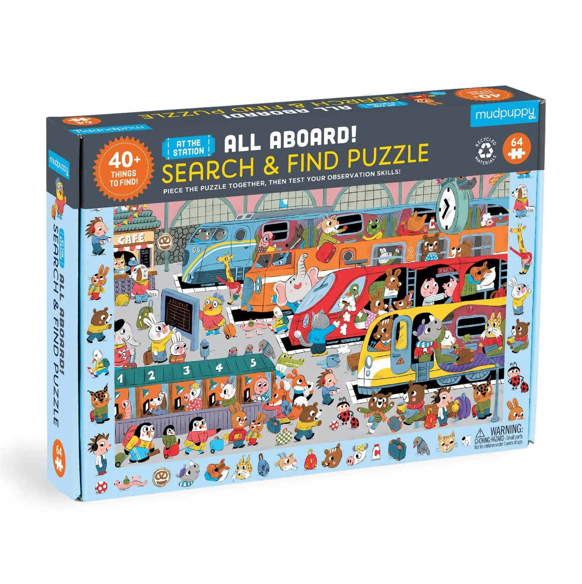 Mud Puppy | Search & Find Puzzle 64pc - All Aboard!