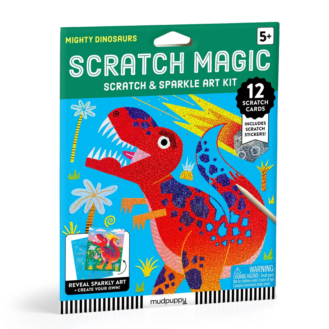 Mud Puppy | Scratch Magic: Scratch & Sparkle Art Kit - Mighty Dinosaurs