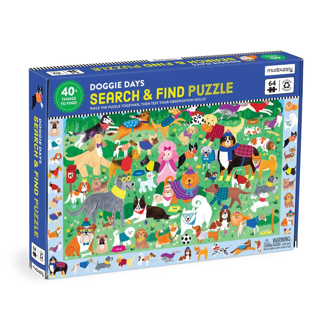 Mud Puppy | Search & Find Puzzle 64pc - Doggie Days