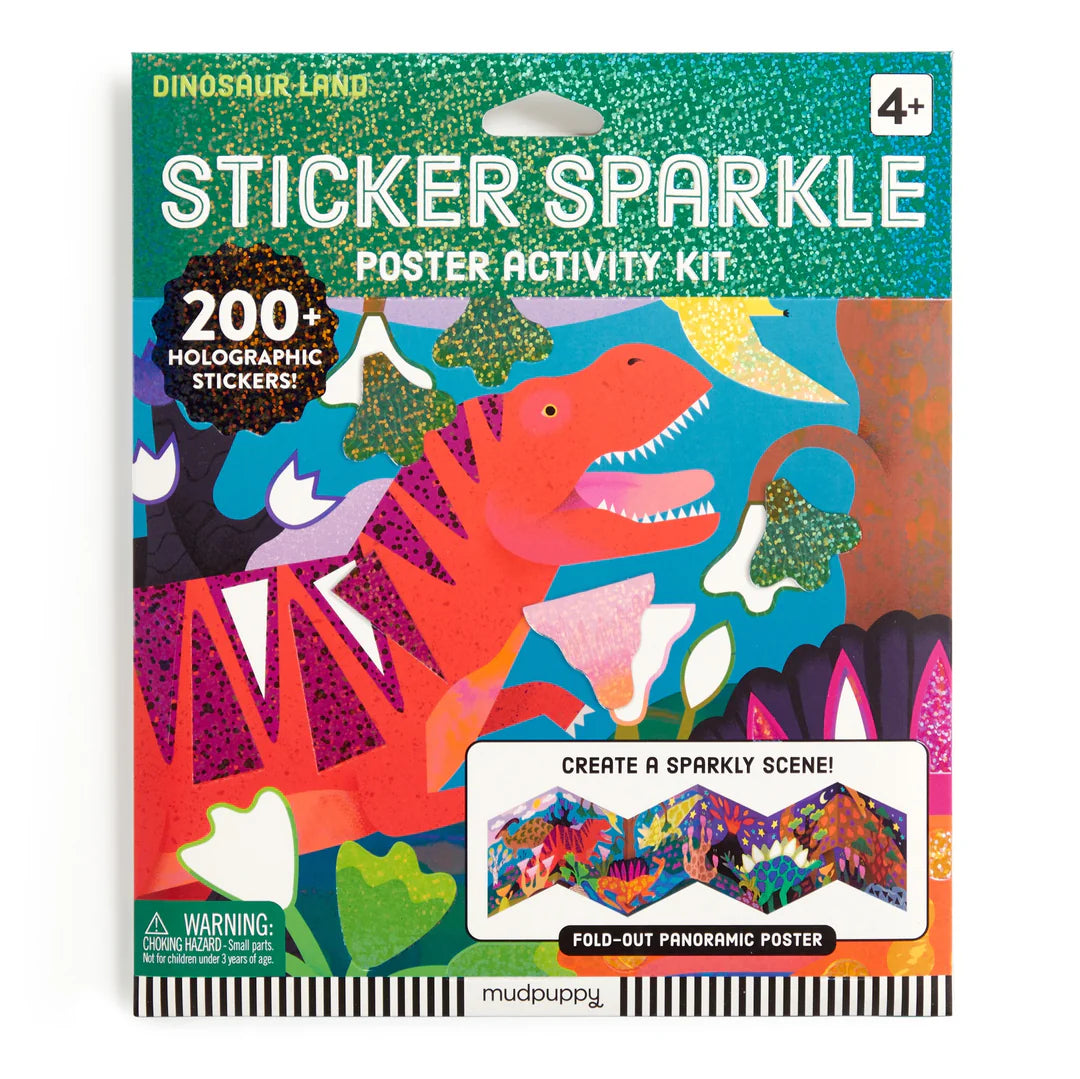 Mud Puppy | Sticker Sparkle Poster Activity Kit - Dinosaur Land