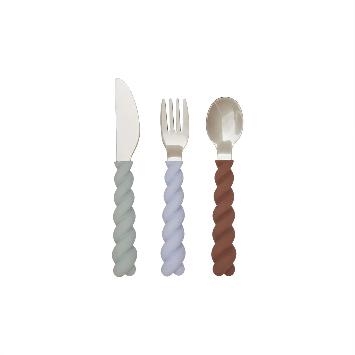 OYOY | Mellow Cutlery Set 3pk - Pale Mint, Choko & Ice Blue