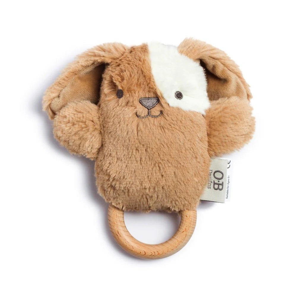 O.B Design | Rattle & Teething Ring - Duke Dog