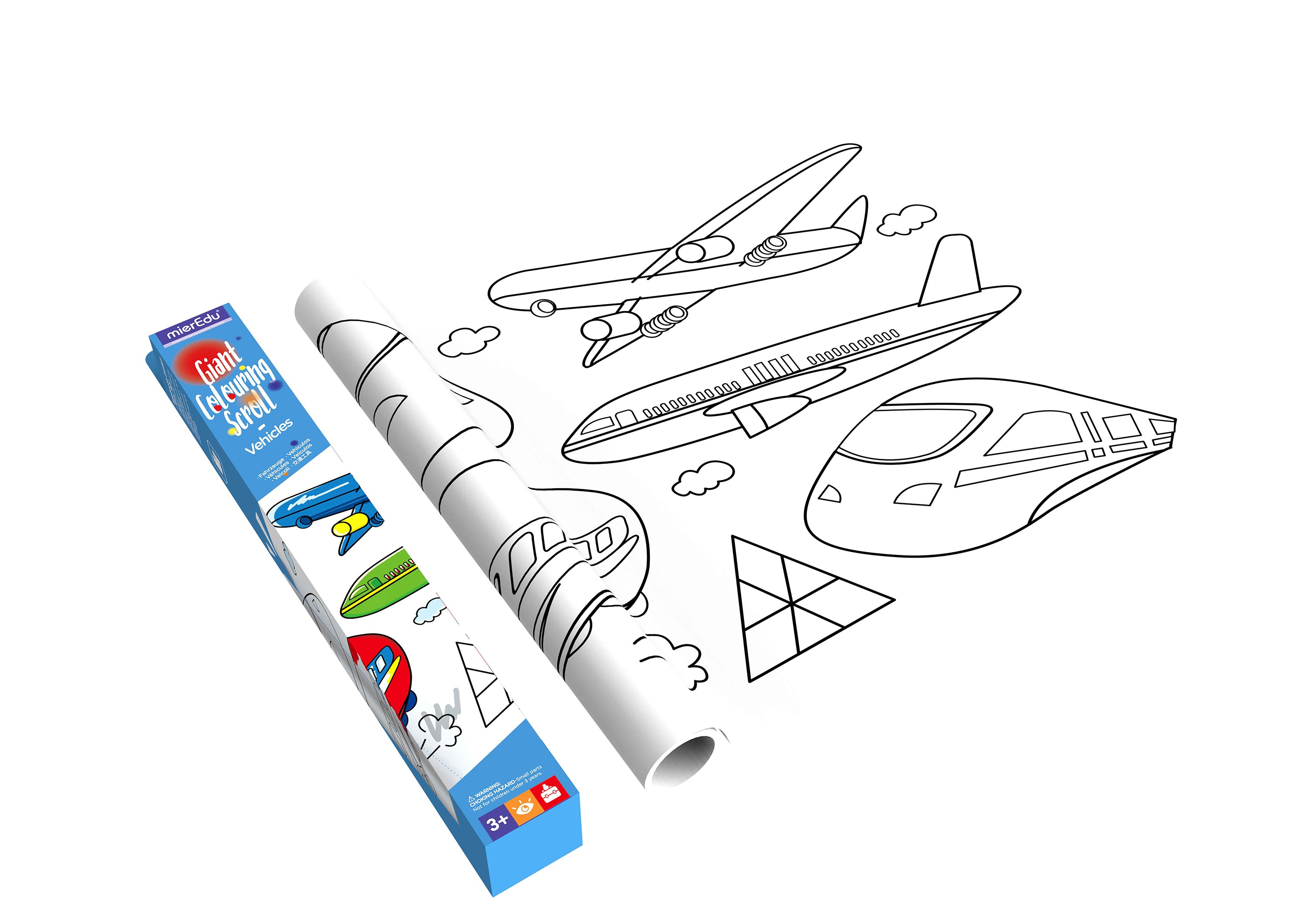mierEdu | Giant Colouring Scroll - Vehicles