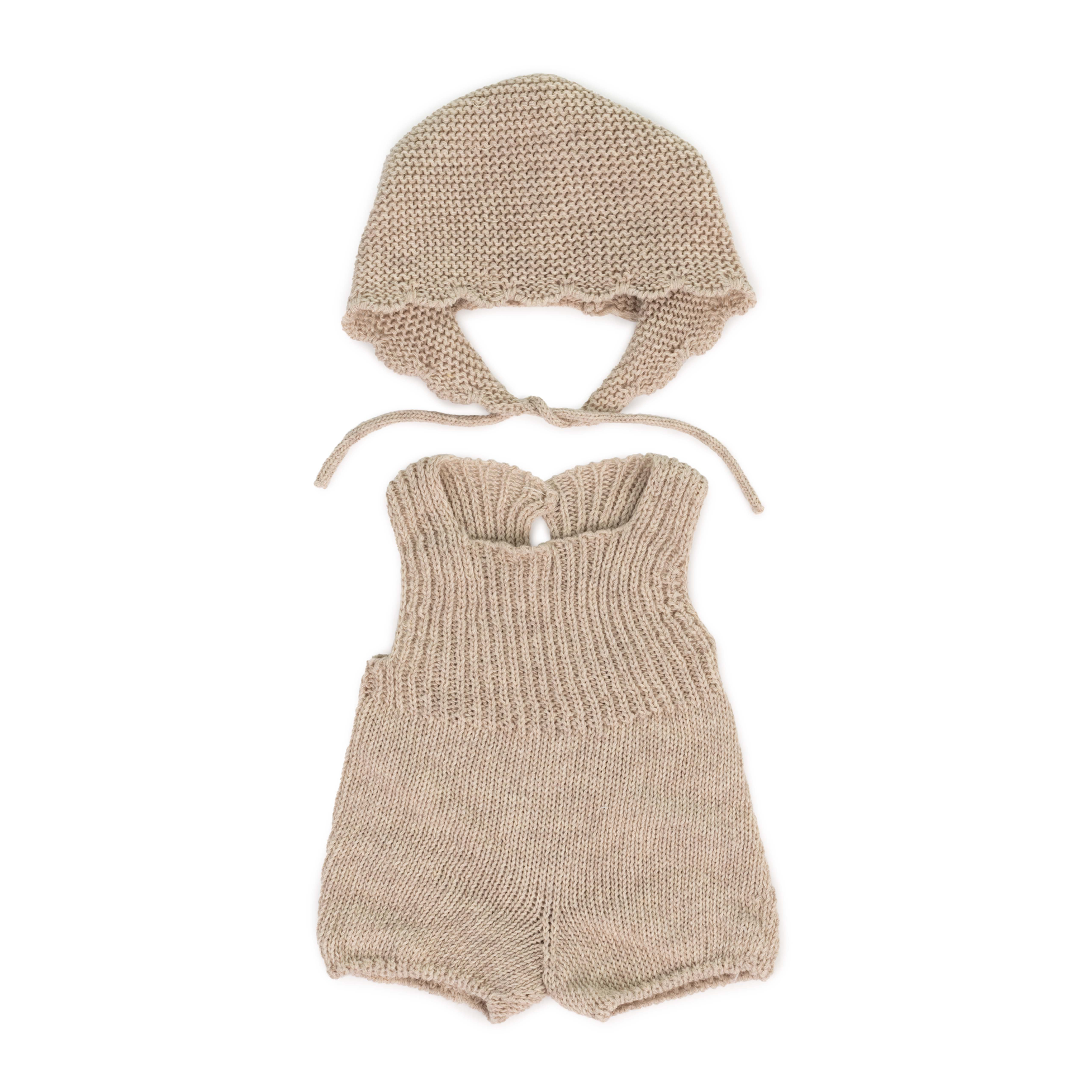 Miniland | Eco-Knitted Romper & Bonnet - 38cm