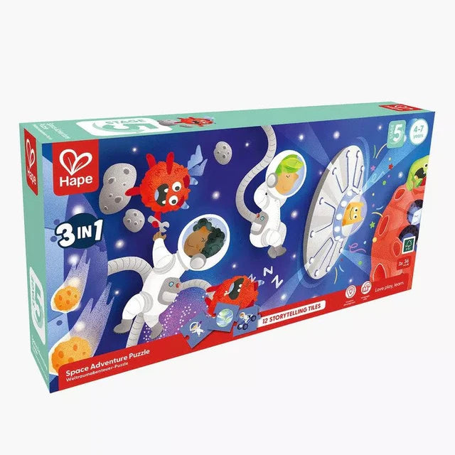 Hape | 3-in-1 Storytelling Puzzle - Space