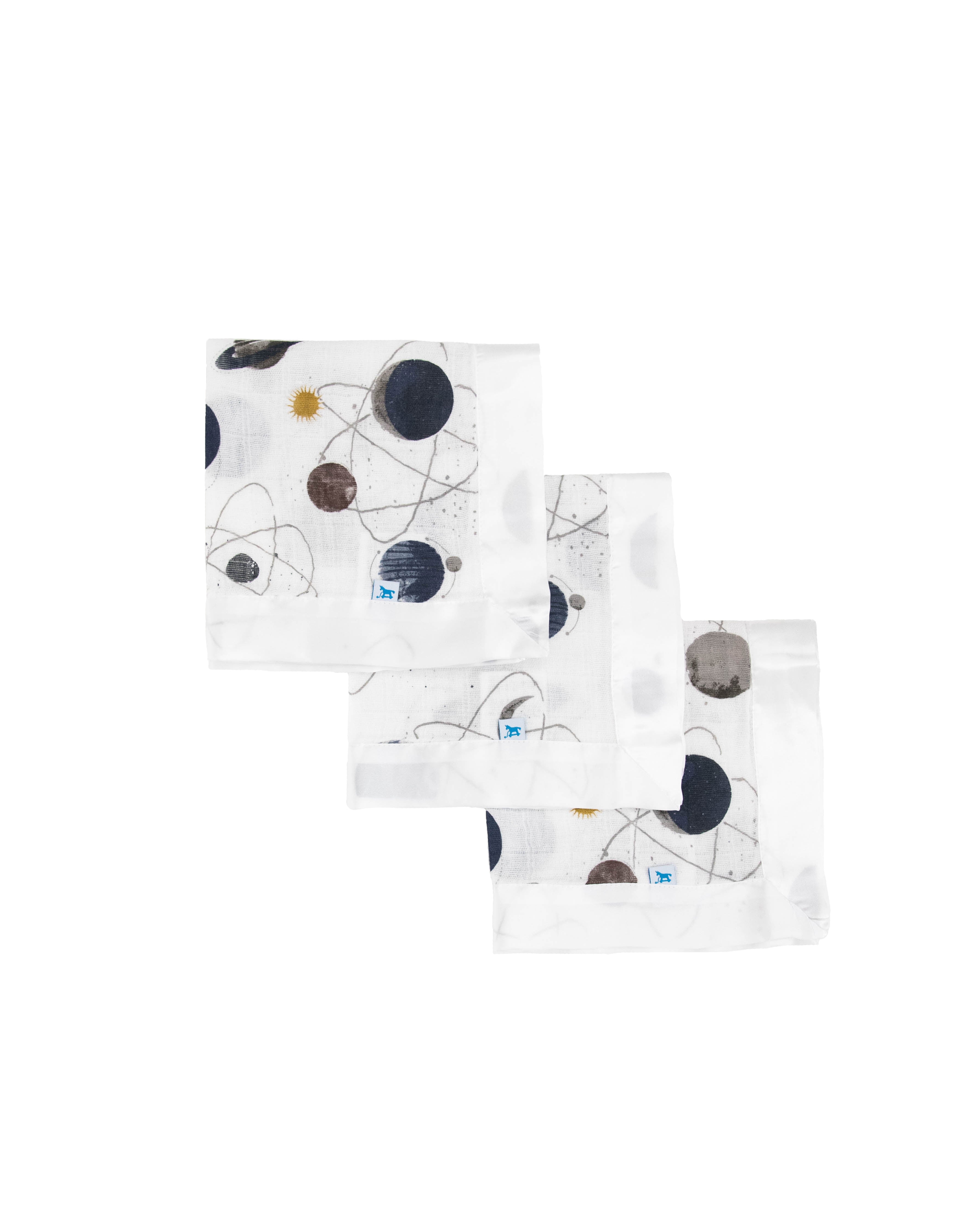 Little Unicorn | Cotton Muslin Security Blanket 3pk - Planetary