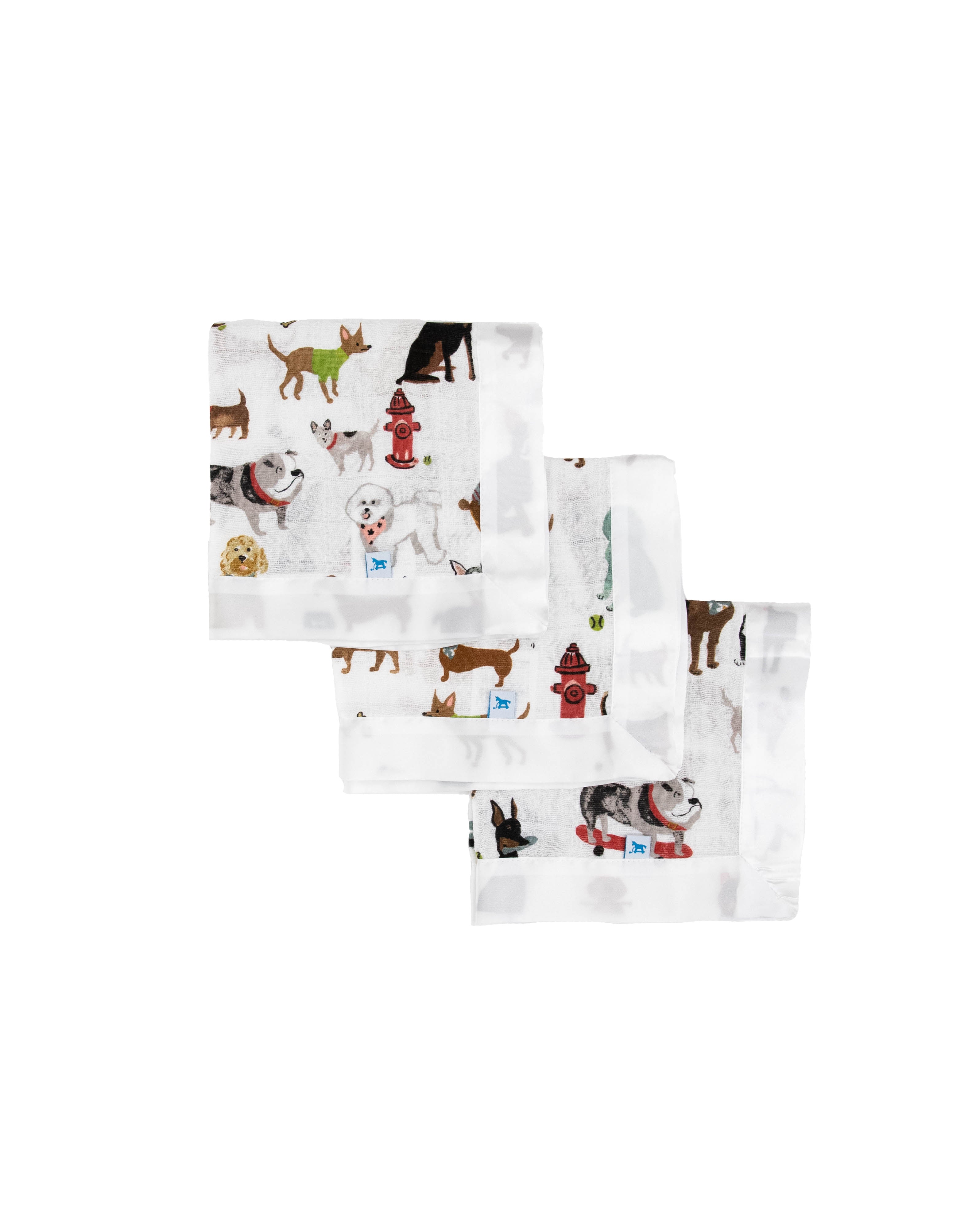 Little Unicorn | Cotton Muslin Security Blanket 3pk - Woof
