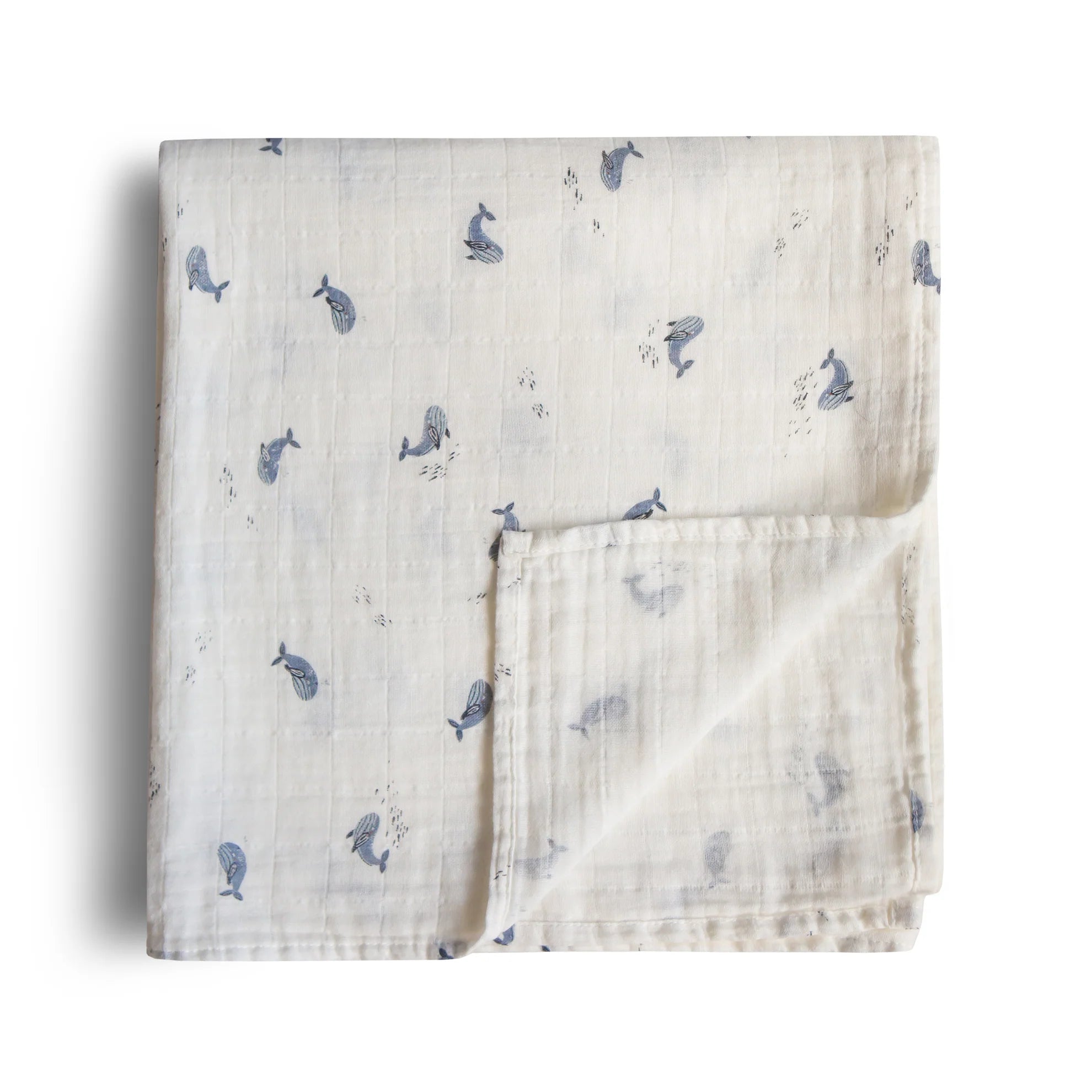 Mushie | Organic Cotton Muslin Swaddle - Whales