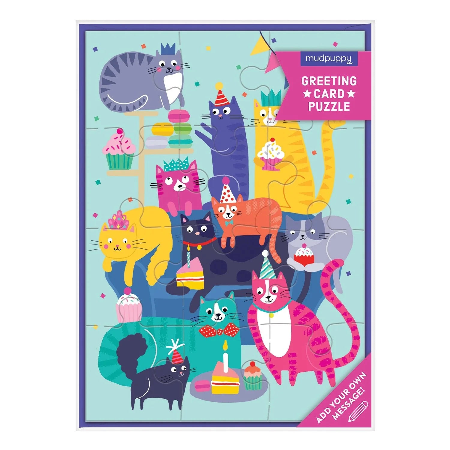 Mud Puppy | 12pc Puzzle Greeting Card - Cat Party