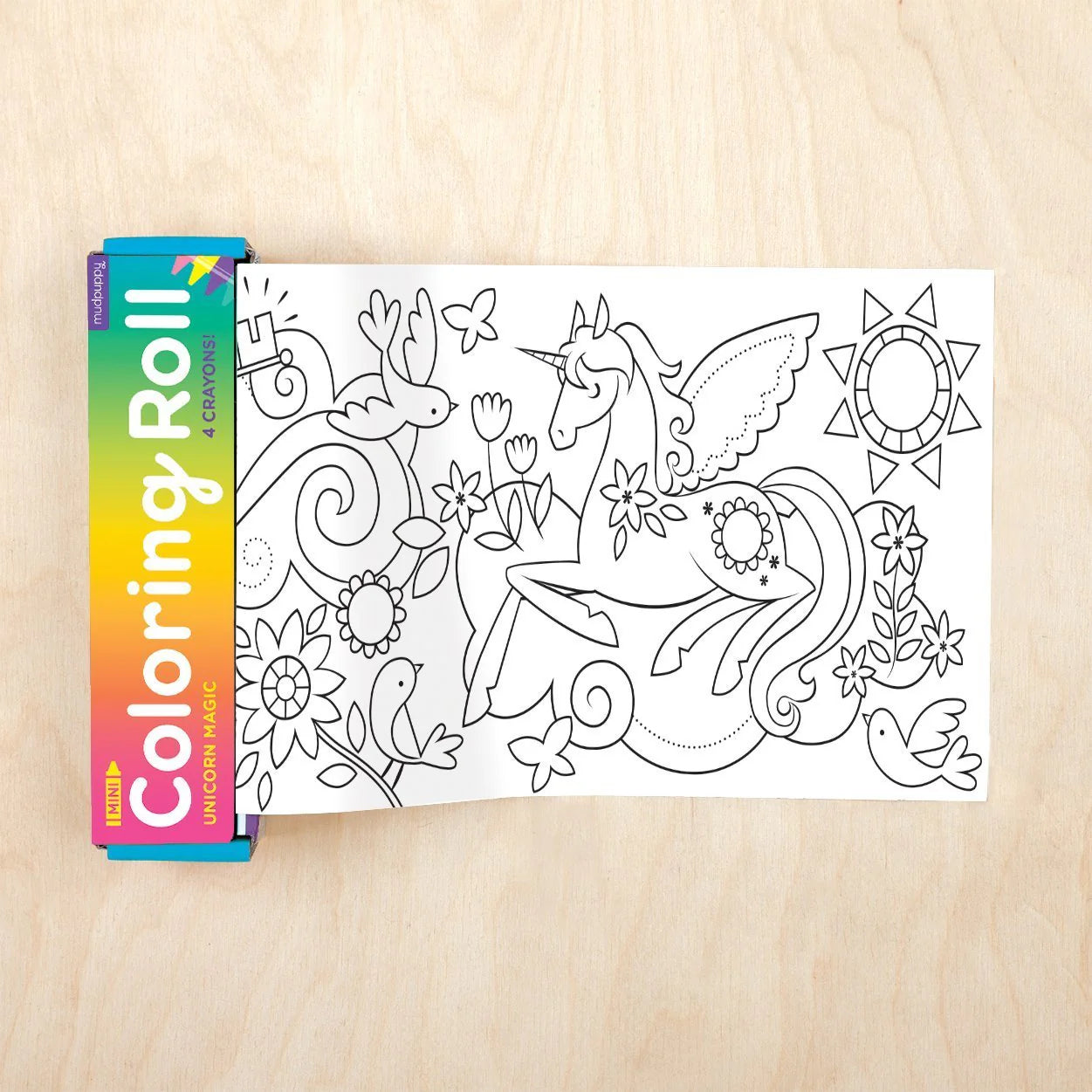Mud Puppy | Mini Colouring Roll - Unicorn Magic