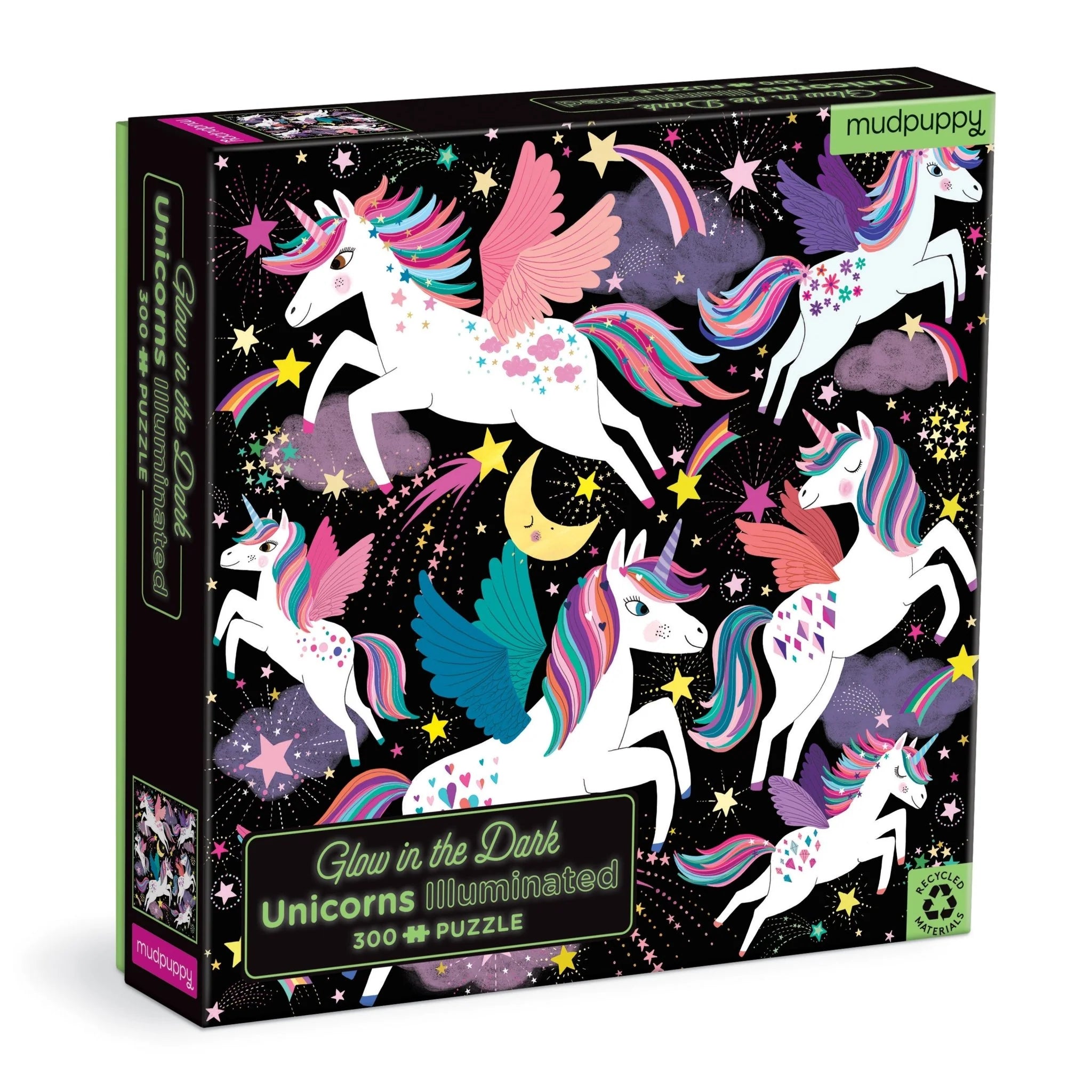Mud Puppy | Unicorn Illuminated - 300pc Glow in the Dark Puzzle