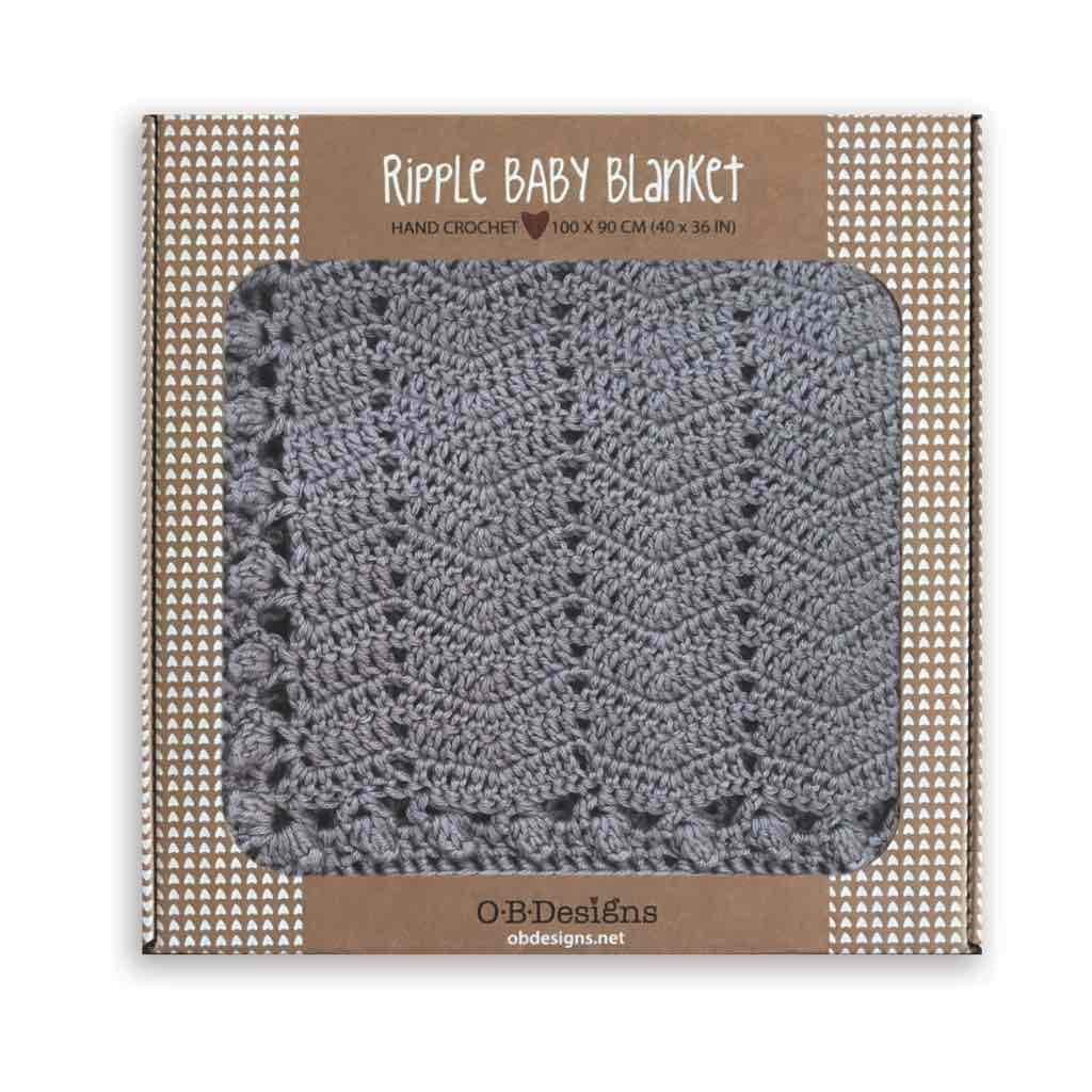 O.B Design | Crocheted Baby Blanket - Grey