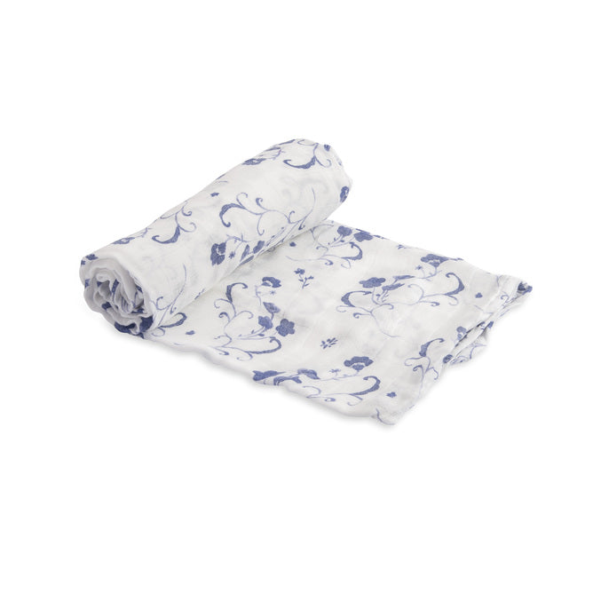 Little Unicorn | Deluxe Muslin Swaddle - Blue Porcelain