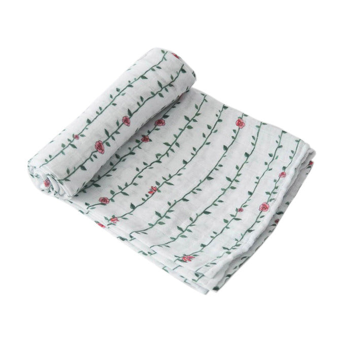 Little Unicorn | Cotton Muslin Swaddle - Rose Vine