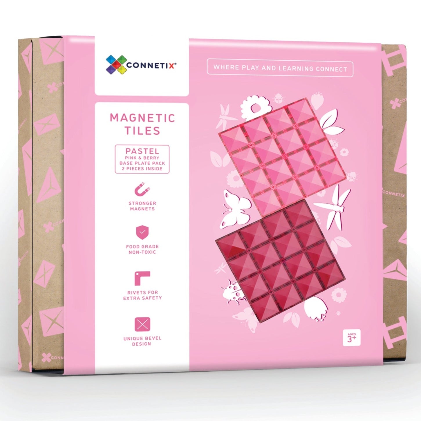 Connetix | Base Plate Pack - Pink & Berry 2pc