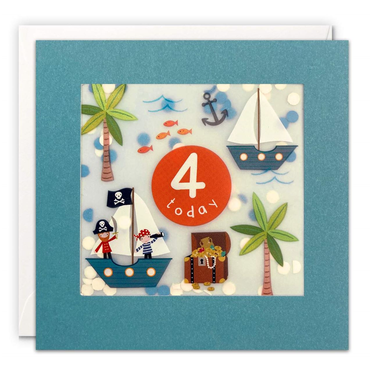 Shakie Birthday Card | Age 4 - Pirates