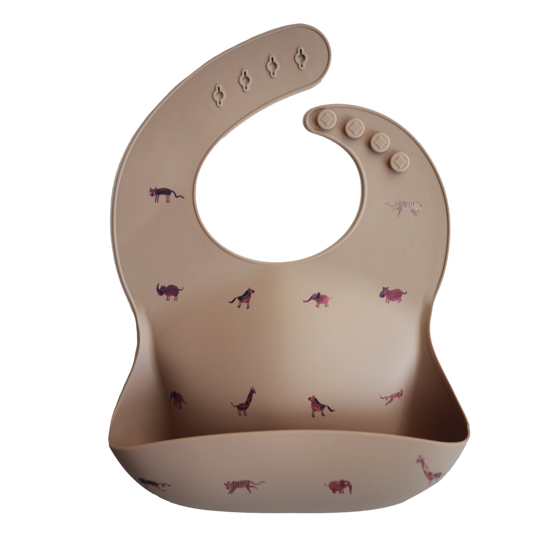 Mushie | Silicone Baby Bib - Brown Safari