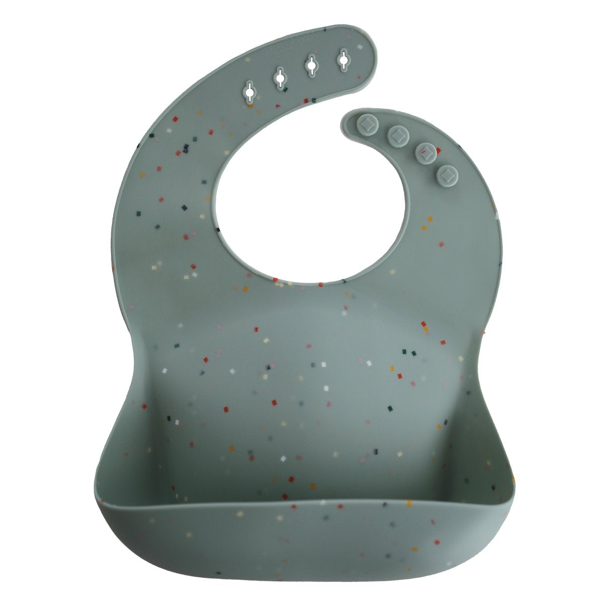 Mushie | Silicone Baby Bib - Cambridge Blue Confetti