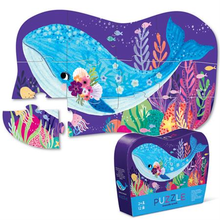 Crocodile Creek | Mini Shaped Puzzle 12pc - Whale Wonder