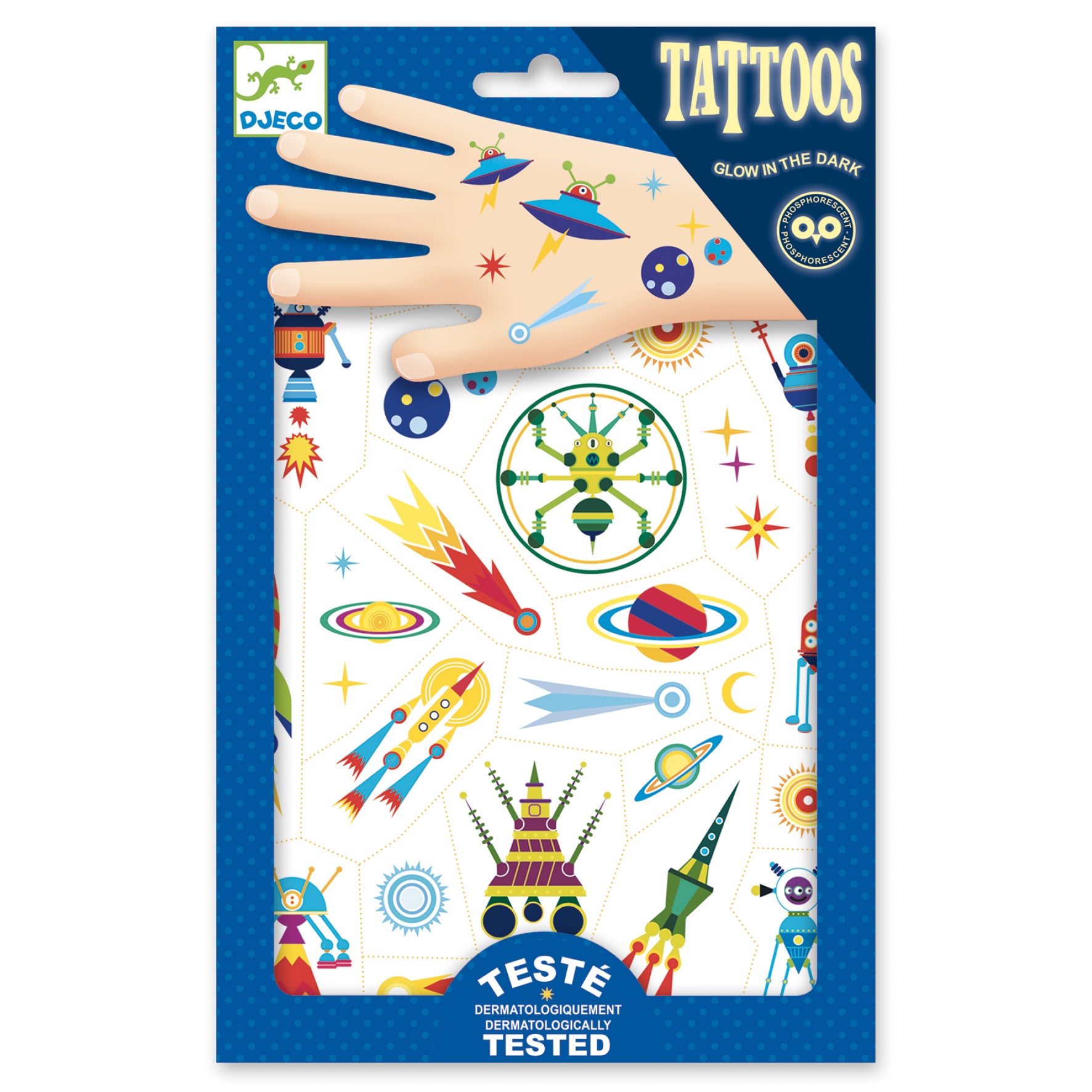 Djeco | Tattoos - Glow in the Dark Space Oddity