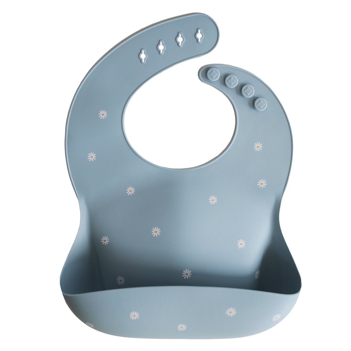 Mushie | Silicone Baby Bib - White Daisy