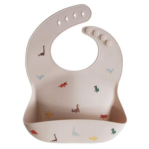 Mushie | Silicone Baby Bib - Dinosaurs