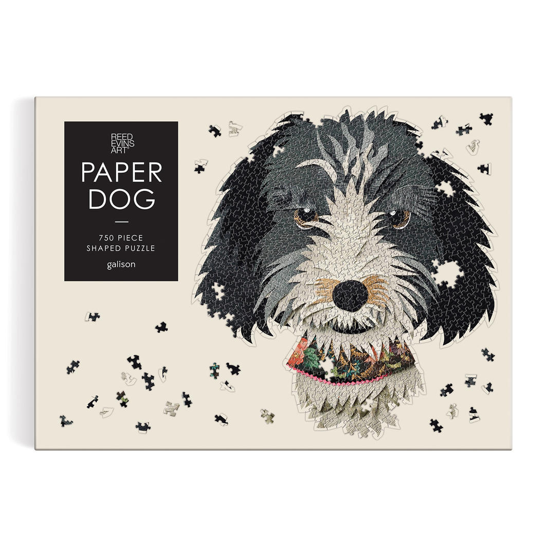 Galison | 750pc Shaped Jigsaw Puzzle - Paper Dogs