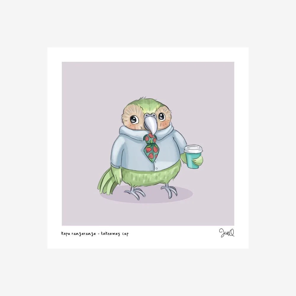 Illustrated Kat | Print - Kapu Rangaranga - Takeaway cup