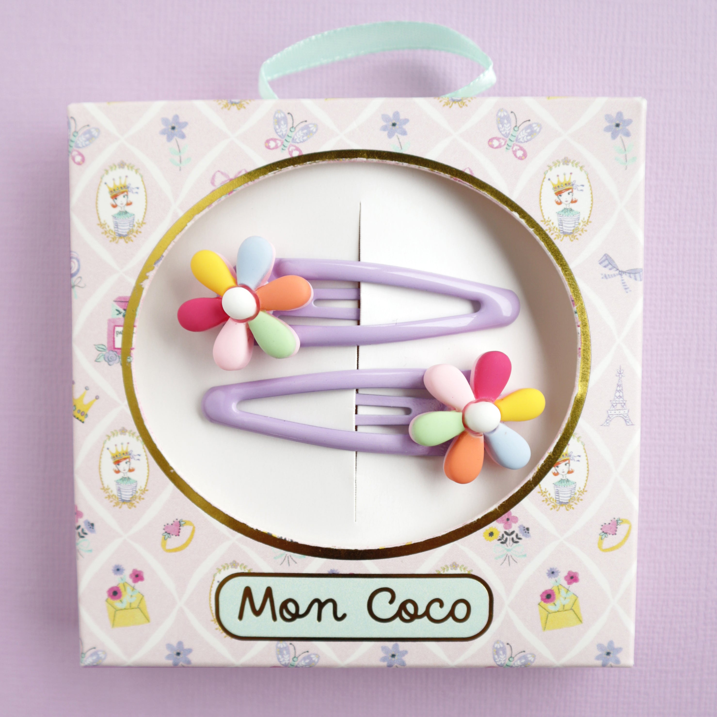 Mon Coco | Hair Clip 2pk - Rainbow Petal