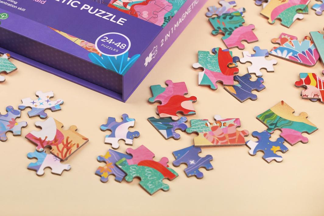 mierEdu | 2 in 1 Magnetic Puzzle - Unicorn and Mermaid