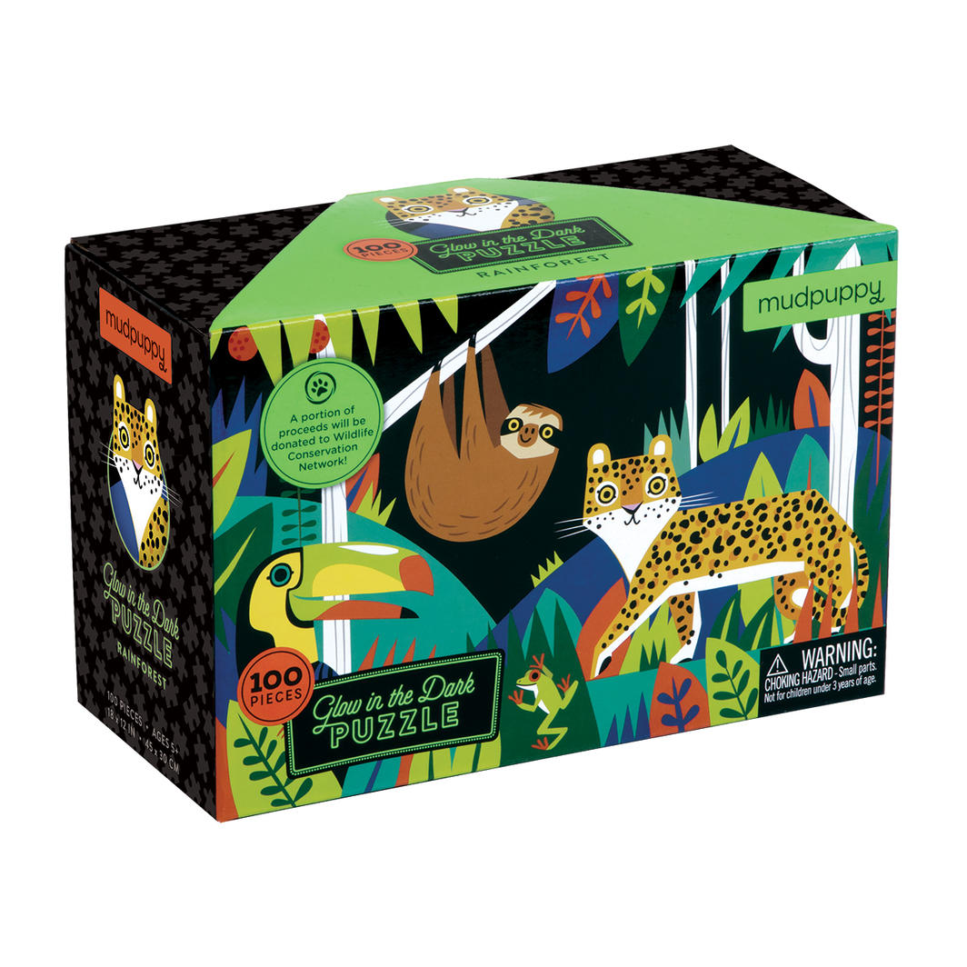 Mud Puppy | 100pc Glow in the Dark Puzzle - Rainforest