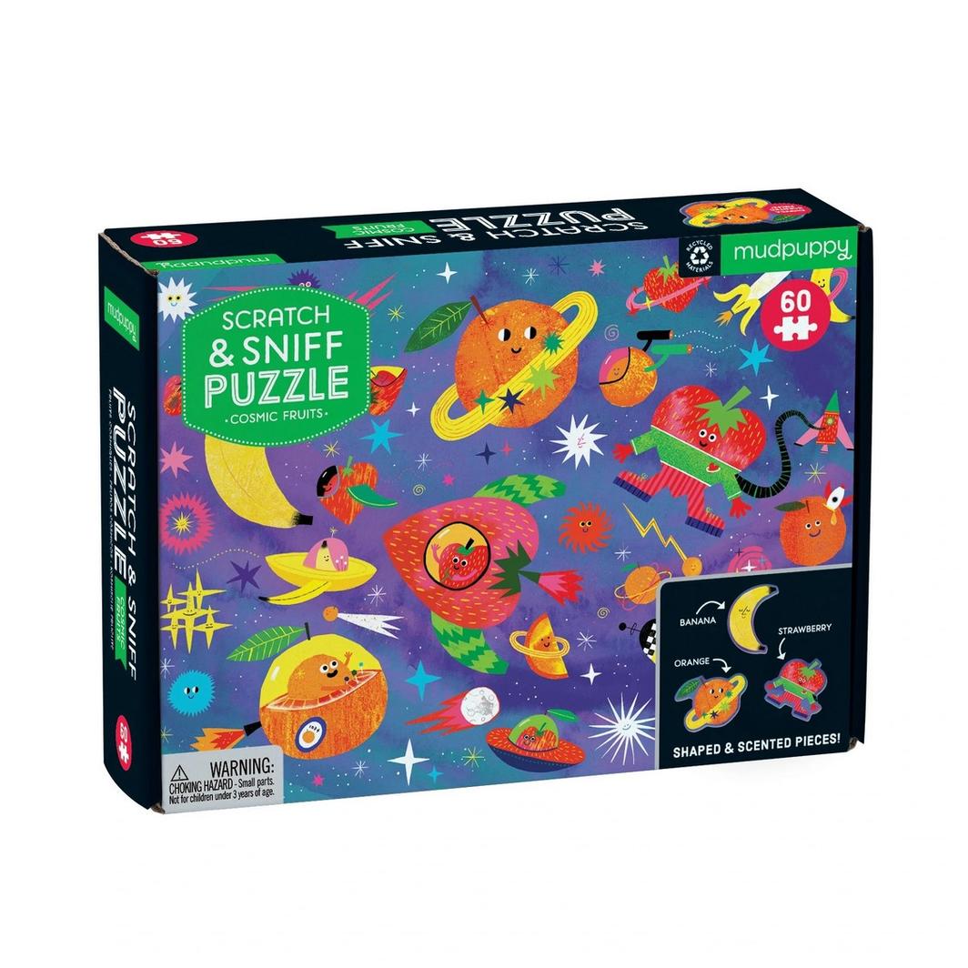Mud Puppy | Scratch & Sniff 60pc Puzzle - Cosmic Fruits