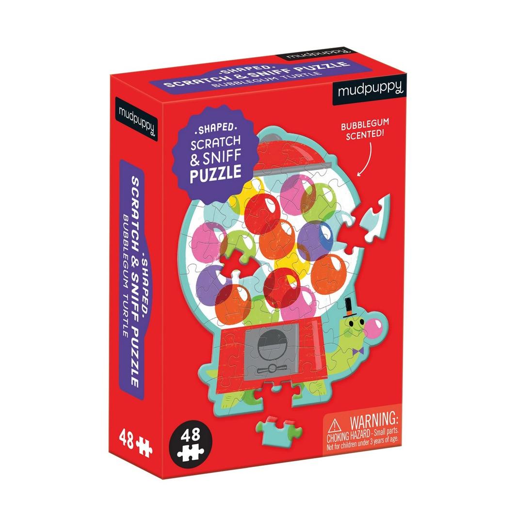 Mud Puppy | 48pc Mini Scratch & Sniff Puzzle - Bubblegum Turtle