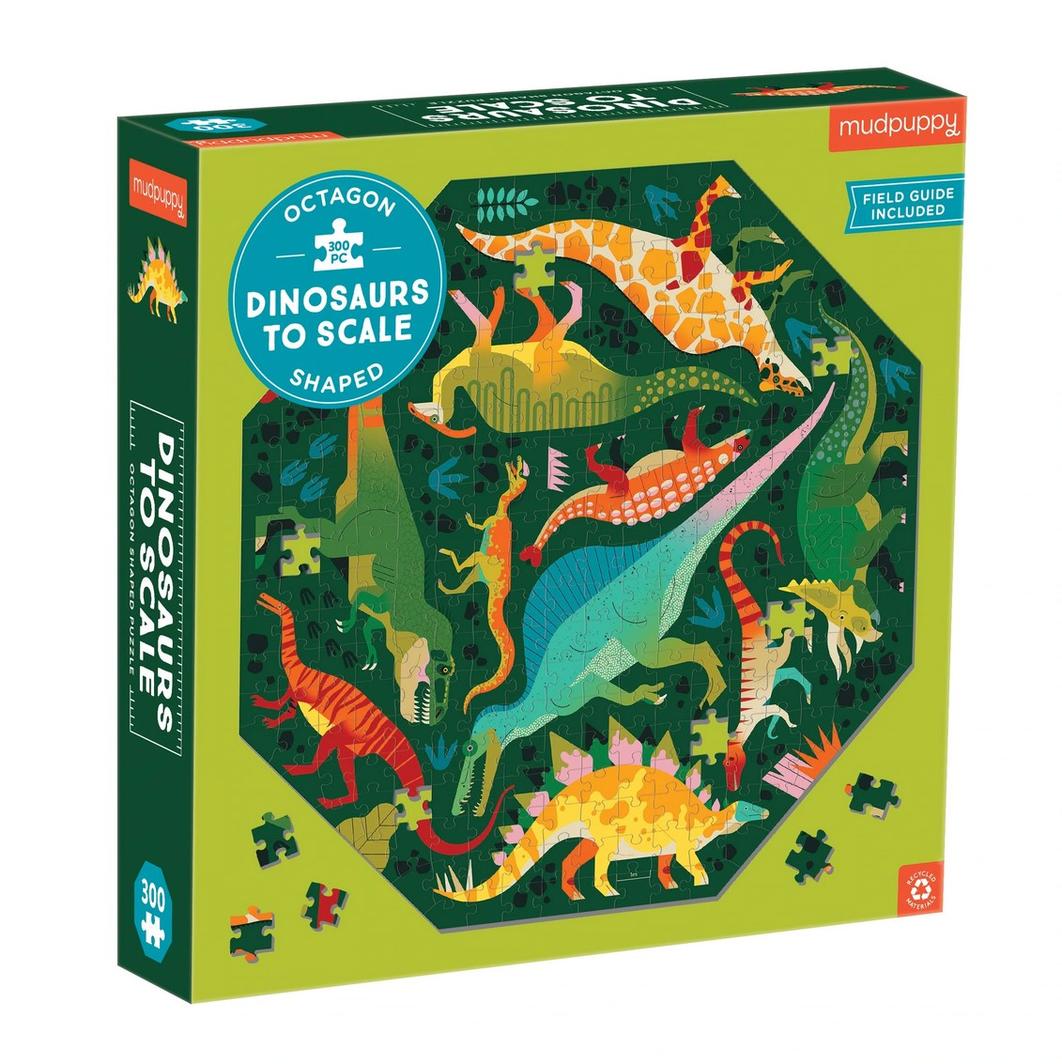 Mud Puppy | Octagon Shaped 300pc Puzzle: Dinosaurs to Scale