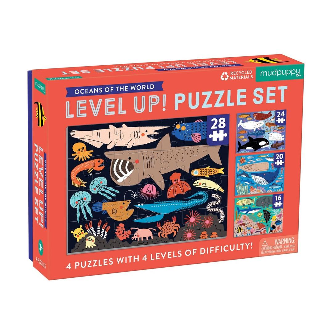 Mud Puppy | Level Up! 4x Puzzle Set - Oceans of the World