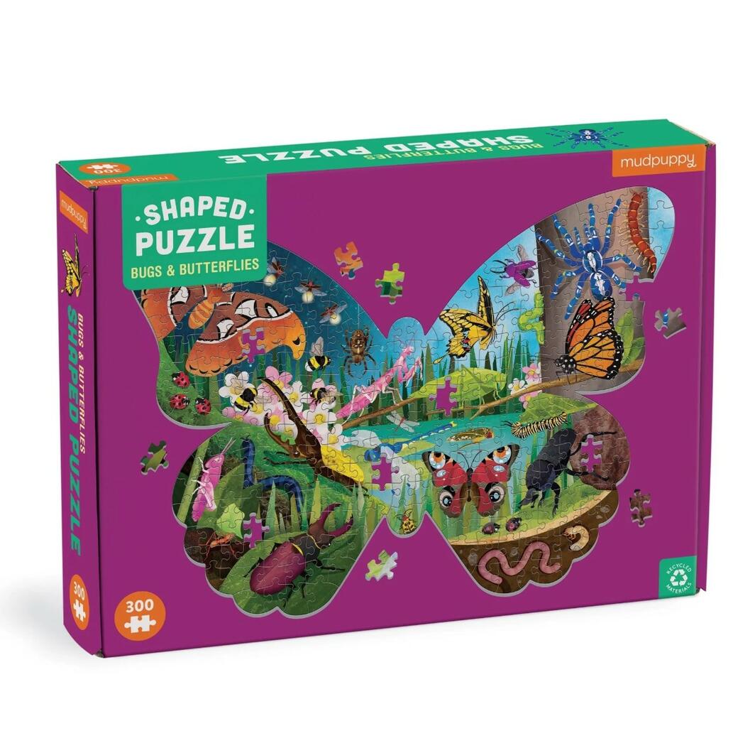 Mud Puppy | 300pc Shaped Puzzle - Bugs & Butterflies