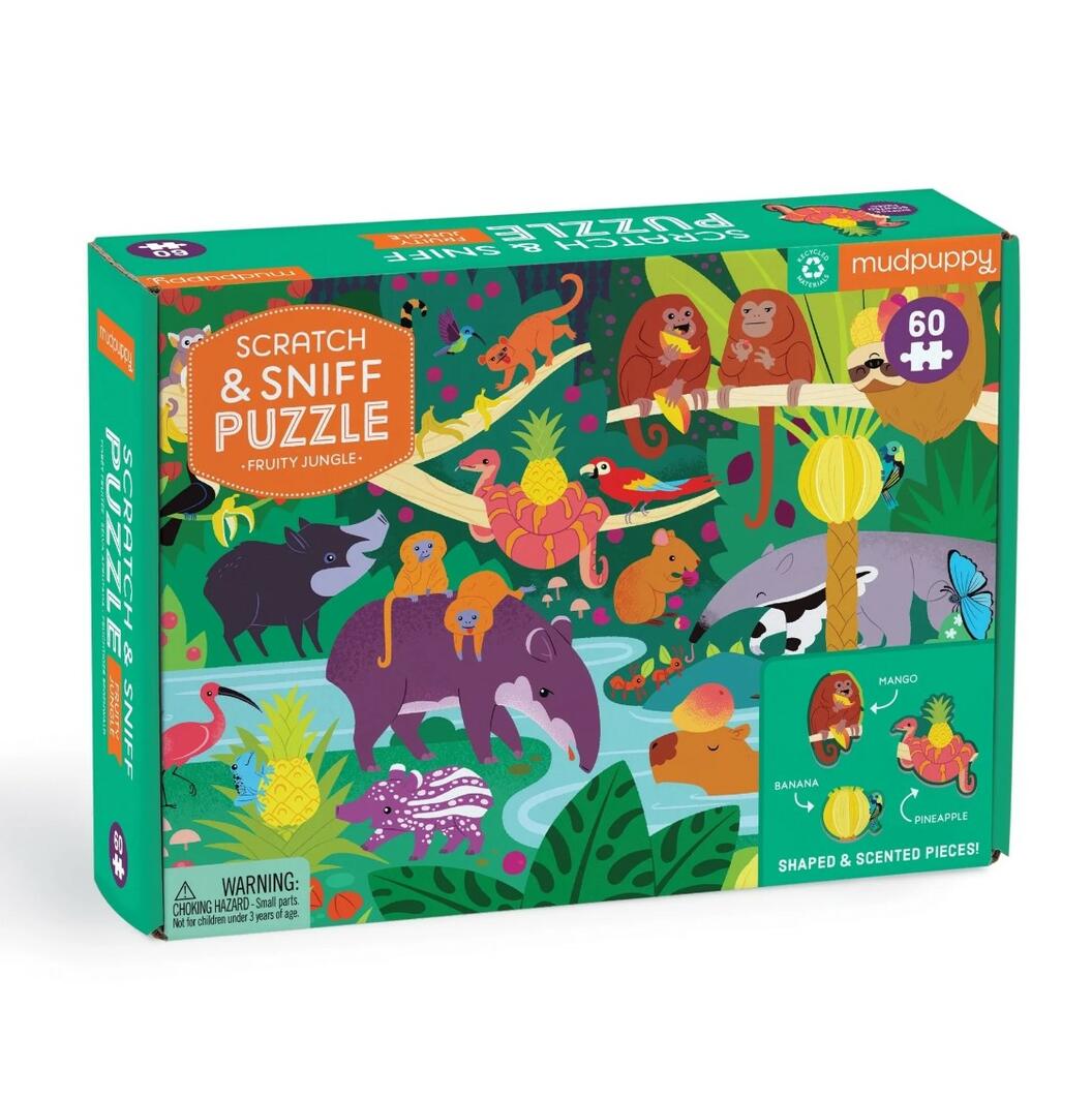 Mud Puppy | Scratch & Sniff 60pc Puzzle - Fruity Jungle